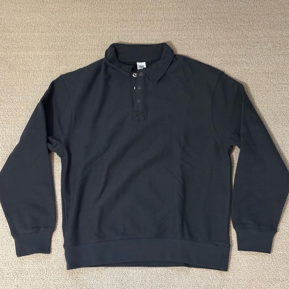 Men's Dark Grey Polo Sweatshirt